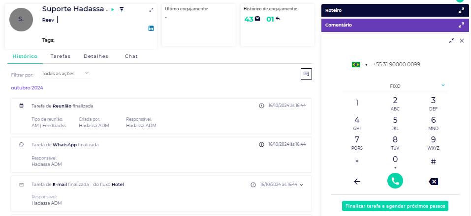Como fazer ligações por dentro do Reev